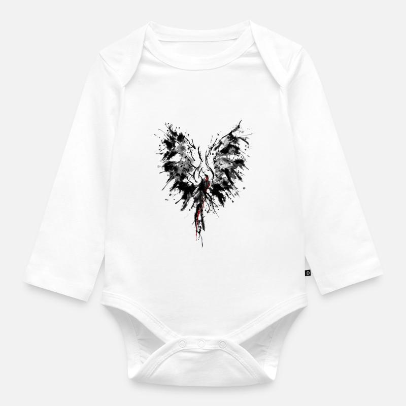 phénix - Body Bébé bio manches longues - blanc