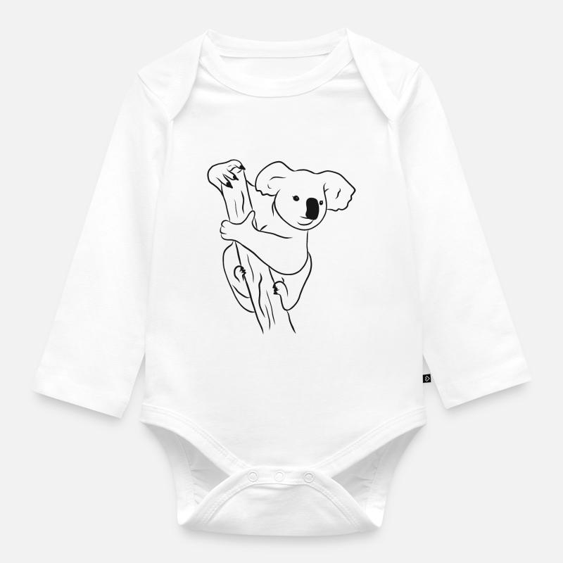 koala - Baby Bio-Langarm-Body - Weiß