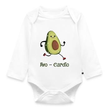 Cardio AVOCADO Sports - Organic Longsleeve Baby Bodysuit - white - Front