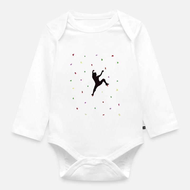 Escalade en bloc escalade - Body Bébé bio manches longues - blanc