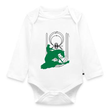 Reining Pattern Sliding Stop - Baby Bio-Langarm-Body - Weiß - Vorne