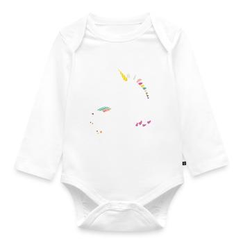 Exhale Unicorn - Organic Longsleeve Baby Bodysuit - white - Front