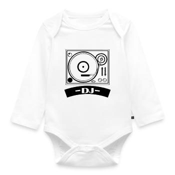 turntable dj - Baby Bio-Langarm-Body - Weiß - Vorne