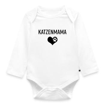 Katzenmama Katze Mieze Katzenliebhaber Geschenk - Baby Bio-Langarm-Body - Weiß - Vorne