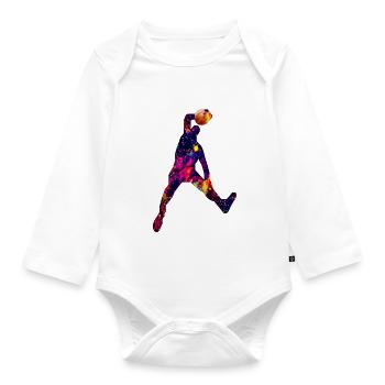 Dave Dunking Galaxy - Baby Bio-Langarm-Body - Weiß - Vorne