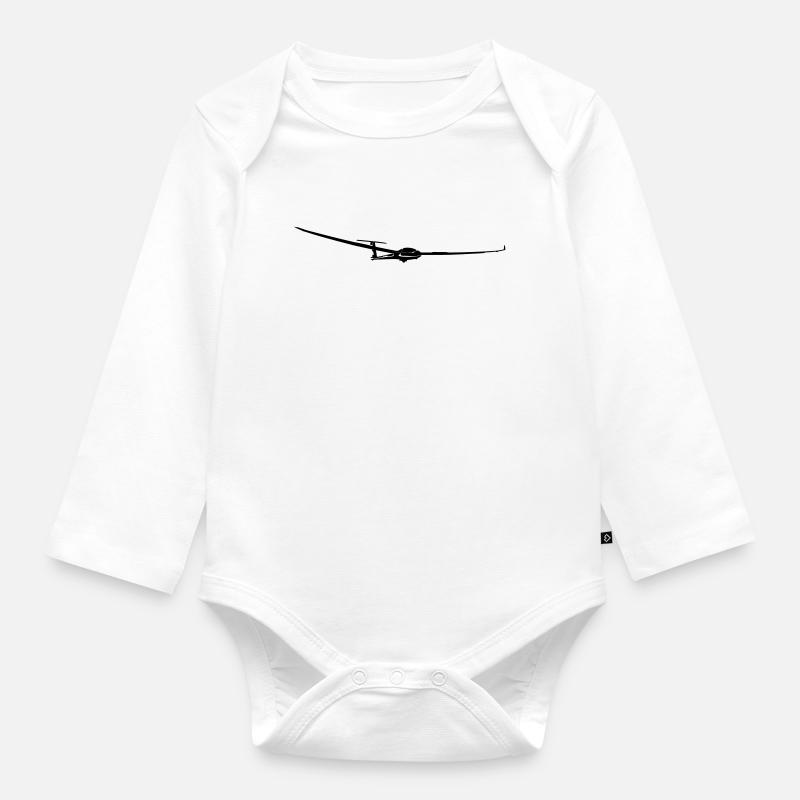 Planeur - Body Bébé bio manches longues - blanc