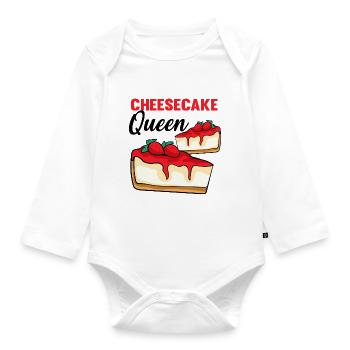 Cheesecake Queen - Organic Longsleeve Baby Bodysuit - white - Front