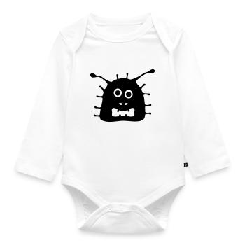 Covi the crazy corona virus - Organic Longsleeve Baby Bodysuit - white - Front
