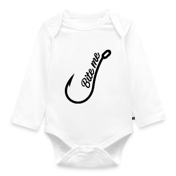 Fishing Bite Me - Baby Bio-Langarm-Body - Weiß - Vorne