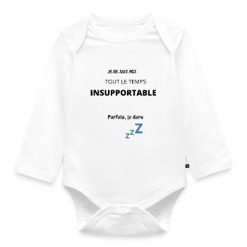 Tee-shirt INSUPPORTABLE - Body Bébé bio manches longues - blanc - Devant