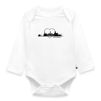 I love Vienna! Ich liebe die Stadt Wien! - Baby Bio-Langarm-Body - Weiß - Vorne