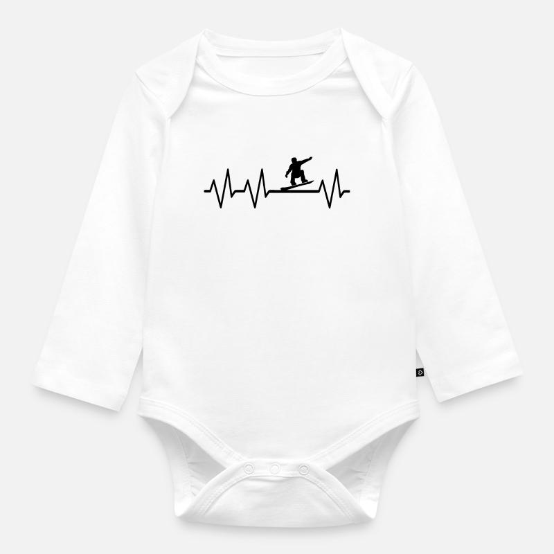 Snowboard Snowboarder - Body Bébé bio manches longues - blanc