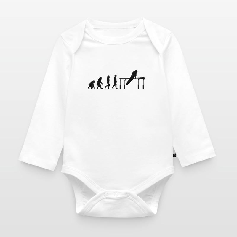Artistic Gymnastic Parallel Bars Gymnast Evolution Organic Longsleeve Baby Bodysuit