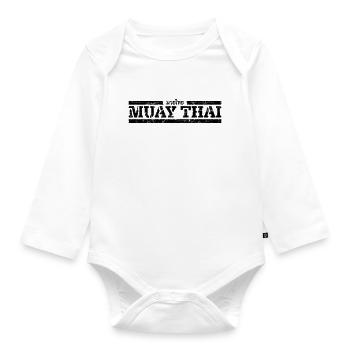 Muay Thai - Organic Longsleeve Baby Bodysuit - white - Front