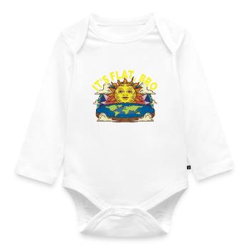 It's Flat Bro Flat Earth Society - Baby Bio-Langarm-Body - Weiß - Vorne