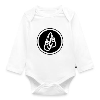 Boxing Boxing Gloves Symbol - Organic Longsleeve Baby Bodysuit - white - Front