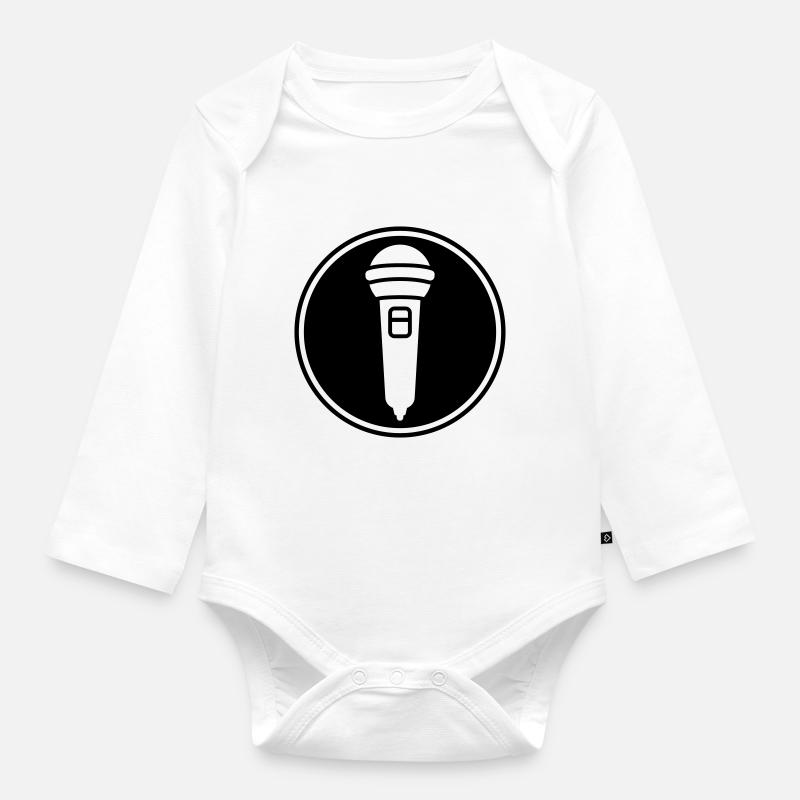 Mikrofon Symbol - Baby Bio-Langarm-Body - Weiß