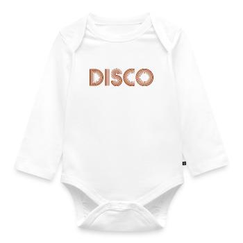 DISCO Dancing Disco Ball - Organic Longsleeve Baby Bodysuit - white - Front