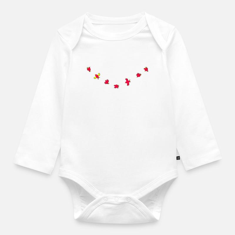 Birdies - Organic Longsleeve Baby Bodysuit - white