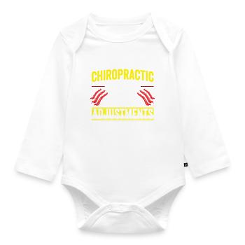 Chiropractic Because Life Funny Chiropractor - Baby Bio-Langarm-Body - Weiß - Vorne