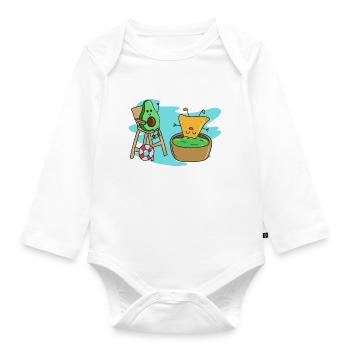 Vegan Vegetarian Avocado Sauce Dip I Gift - Organic Longsleeve Baby Bodysuit - white - Front