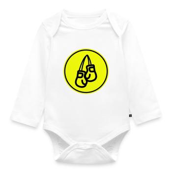 Boxing Boxing Gloves Symbol - Organic Longsleeve Baby Bodysuit - white - Front