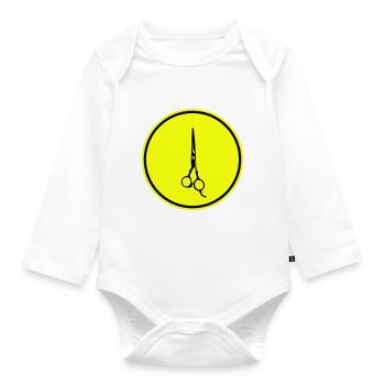 Scissors Barber icon - Organic Longsleeve Baby Bodysuit - white - Front