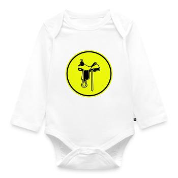 Saddle icon - Organic Longsleeve Baby Bodysuit - white - Front