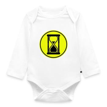 Sanduhr Symbol - Baby Bio-Langarm-Body - Weiß - Vorne