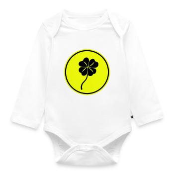 Cloverleaf luck - Organic Longsleeve Baby Bodysuit - white - Front