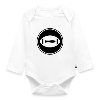 Football icon icon - Organic Longsleeve Baby Bodysuit - white - Front