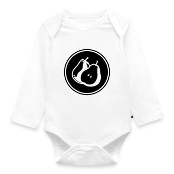 Birne Obst - Baby Bio-Langarm-Body - Weiß - Vorne