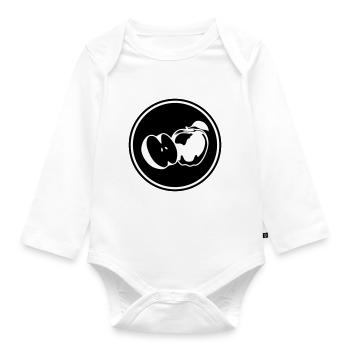Apple icon vitamins - Organic Longsleeve Baby Bodysuit - white - Front