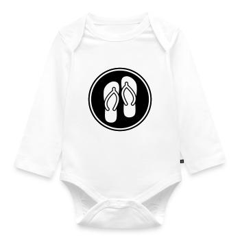 Flip-flops icon - Organic Longsleeve Baby Bodysuit - white - Front