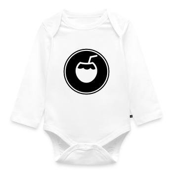 Coconut Icon Icon - Organic Longsleeve Baby Bodysuit - white - Front