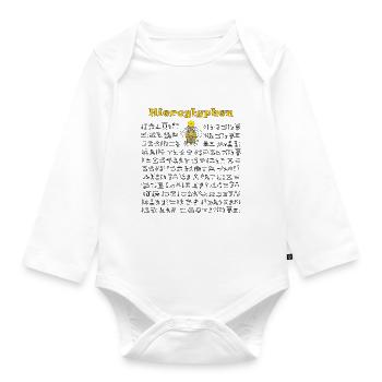 Egyptian hieroglyphics - Organic Longsleeve Baby Bodysuit - white - Front