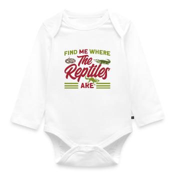 Reptiles Reptile Lovers Lizards Gift - Organic Longsleeve Baby Bodysuit - white - Front