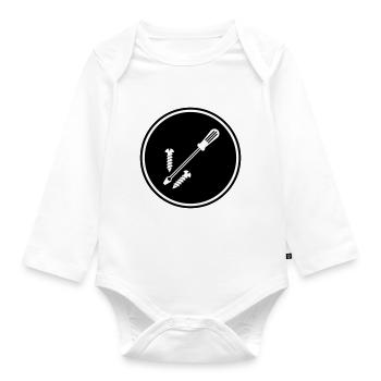Screwdriver Symbol - Organic Longsleeve Baby Bodysuit - white - Front