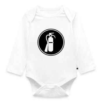 Fire extinguisher icon - Organic Longsleeve Baby Bodysuit - white - Front