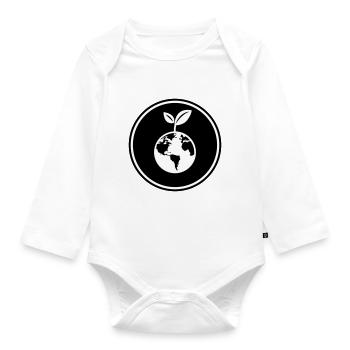 Planet Erde - Baby Bio-Langarm-Body - Weiß - Vorne