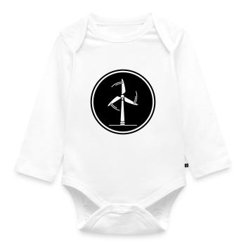 Energie Windrad - Baby Bio-Langarm-Body - Weiß - Vorne