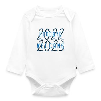 Willkommen 2023 - Baby Bio-Langarm-Body - Weiß - Vorne