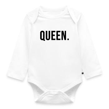 queen - Baby Bio-Langarm-Body - Weiß - Vorne