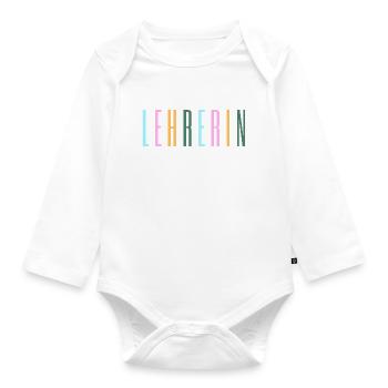 Lehrerin - Schule, Beruf, Klassenzimmer - Baby Bio-Langarm-Body - Weiß - Vorne