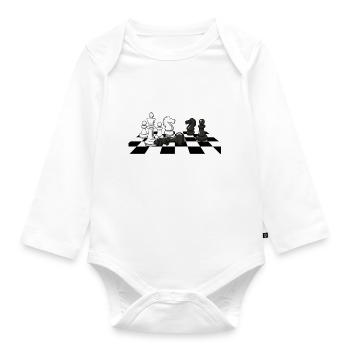 Ich Verliere Nicht Ich Gewinne Oder Lerne Schach - Baby Bio-Langarm-Body - Weiß - Vorne