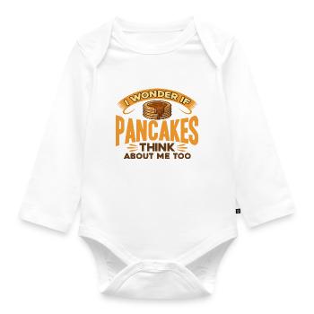 Pancakes Lovers Pancakes Pancakes Day - Organic Longsleeve Baby Bodysuit - white - Front