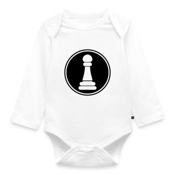 Bishop pawn chess piece - Organic Longsleeve Baby Bodysuit - white - Front