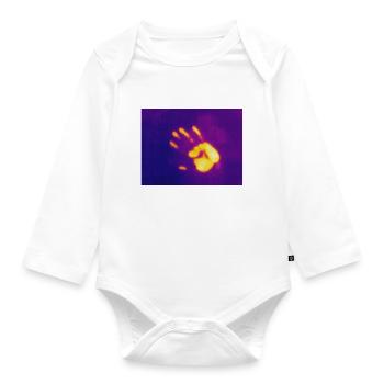 Hand thermal - Organic Longsleeve Baby Bodysuit - white - Front