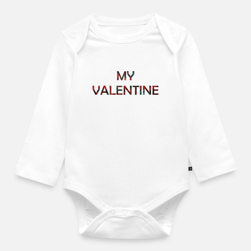 Saint-Valentin - Body Bébé bio manches longues - blanc
