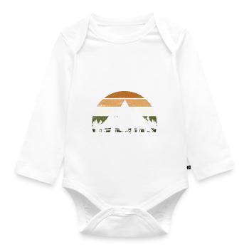 Harz Natur wandern Berge Geschenk - Baby Bio-Langarm-Body - Weiß - Vorne